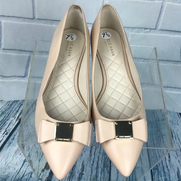 Cole Haan Tan Leather Bow Ballet Flats 7.5 - Picture 4 of 8